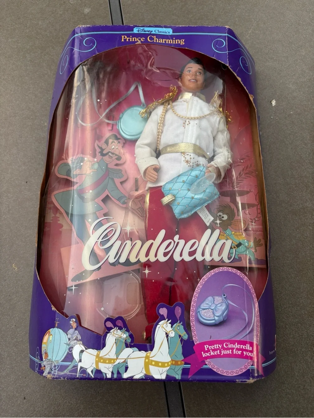 Prince Charming Barbie Disney 1991 Classics Locket & Glass Slipper Nrfb*SomeWear
